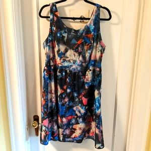 Geometric cosmic dress with criss cross back dress - Forever 21 size XL